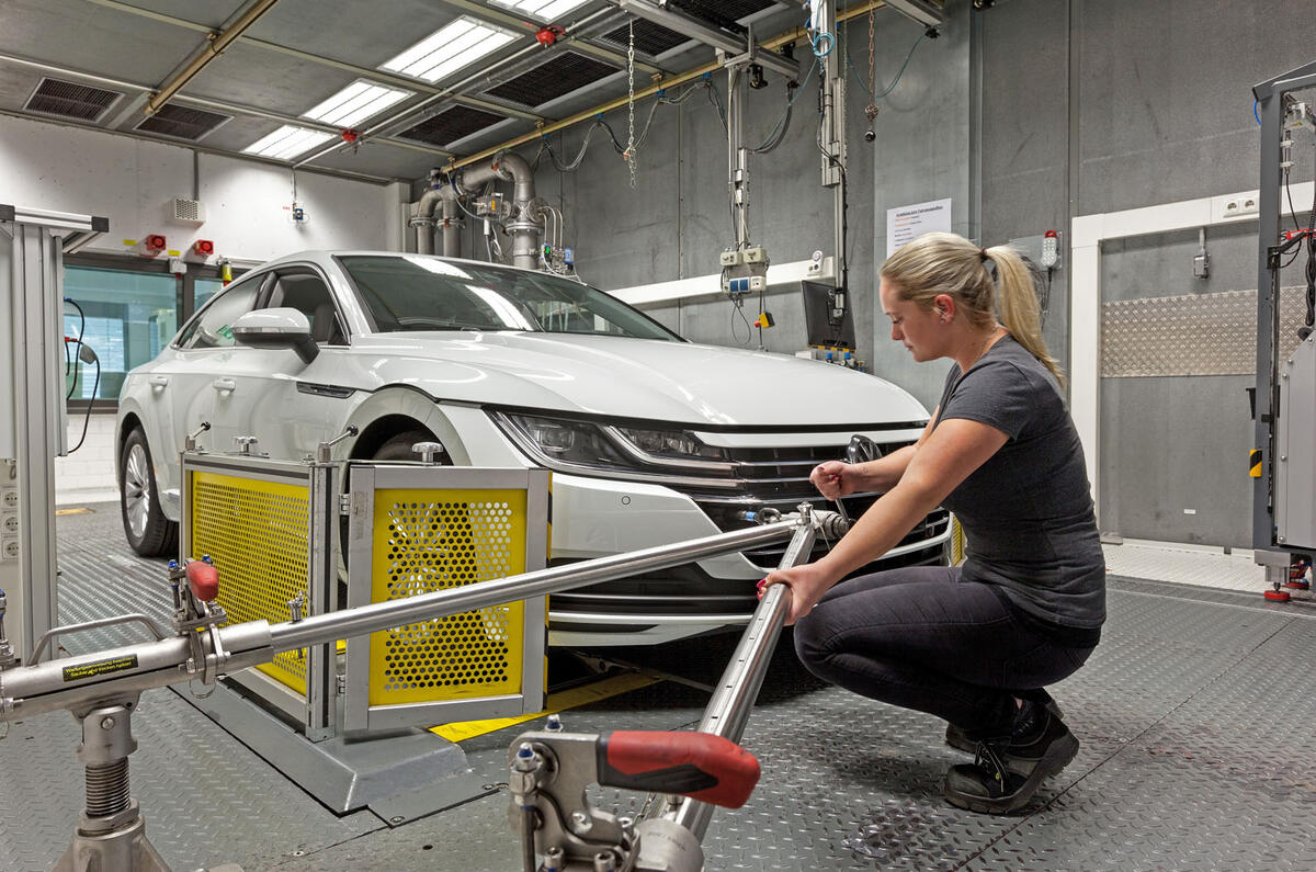 Emissions testing Volkswagen Passat