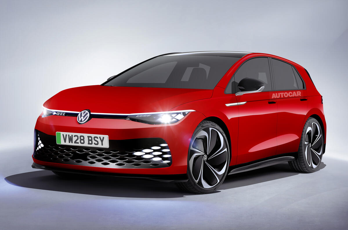 VW Golf GTI EV Autocar render 2