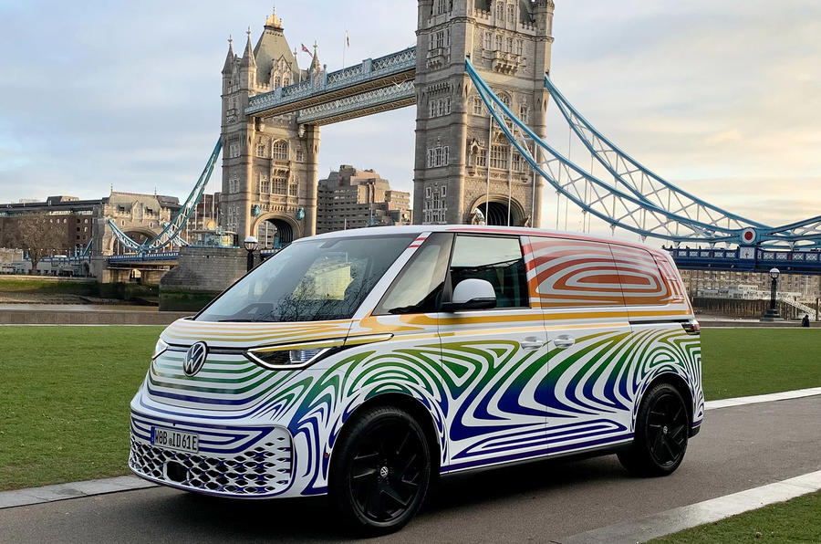 VW ID Buzz camo teaser London Feb 2022