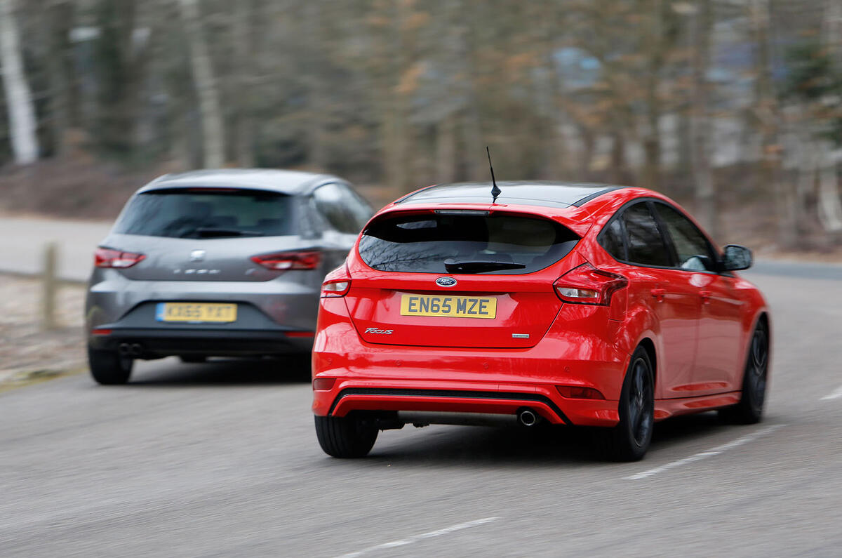 Seat Leon Ford Focus Vauxhall Astra Versus Mazda 3 Warm Hatch Group Test Autocar