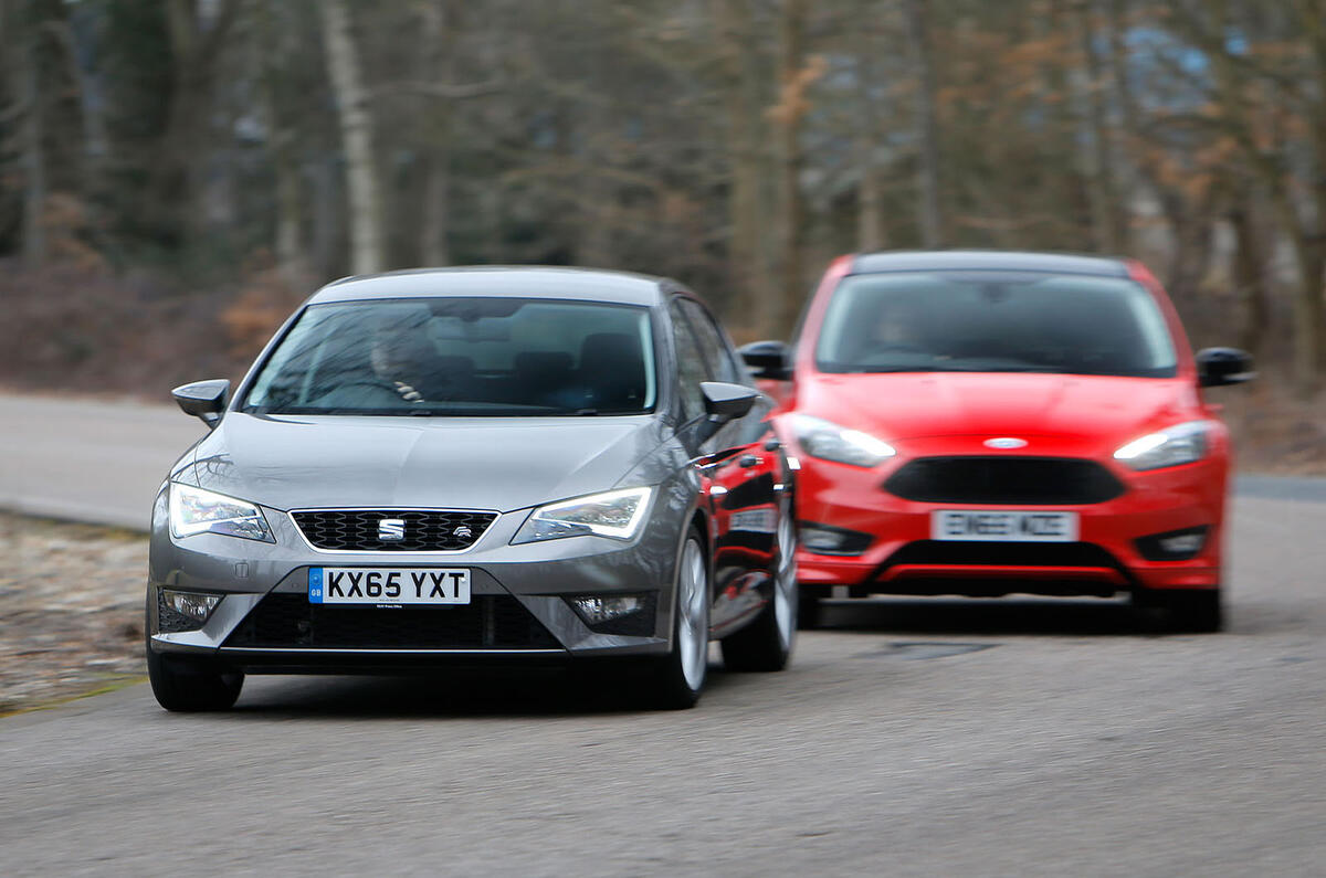 Seat Leon Ford Focus Vauxhall Astra Versus Mazda 3 Warm Hatch Group Test Autocar