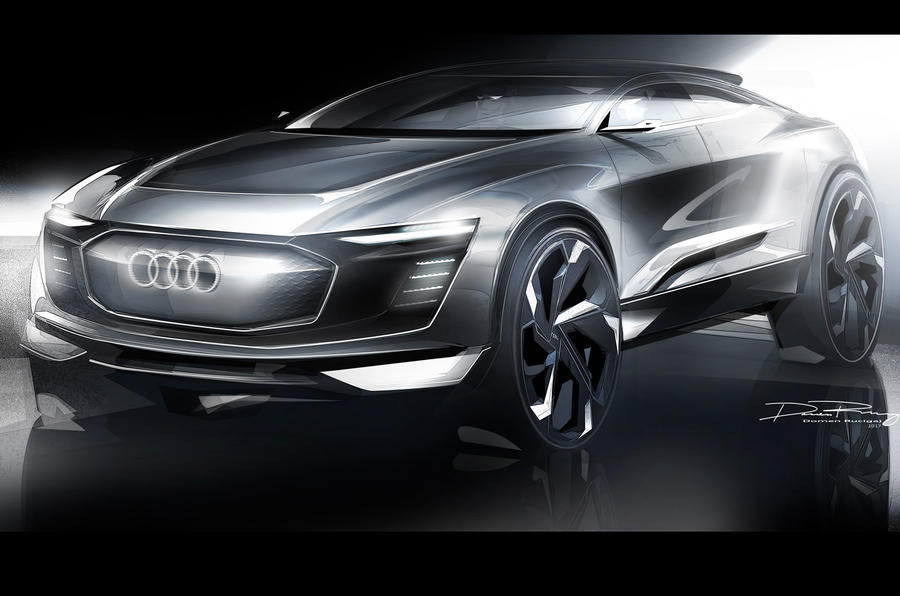 Futuristic Audi e-tron concept previewed in new sketches