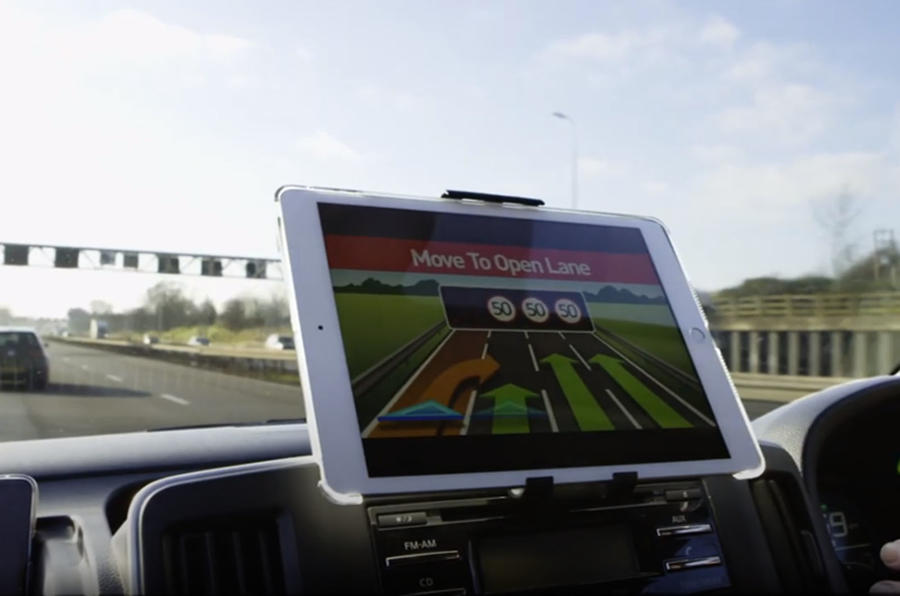 Self-driving car satellite navigation screen