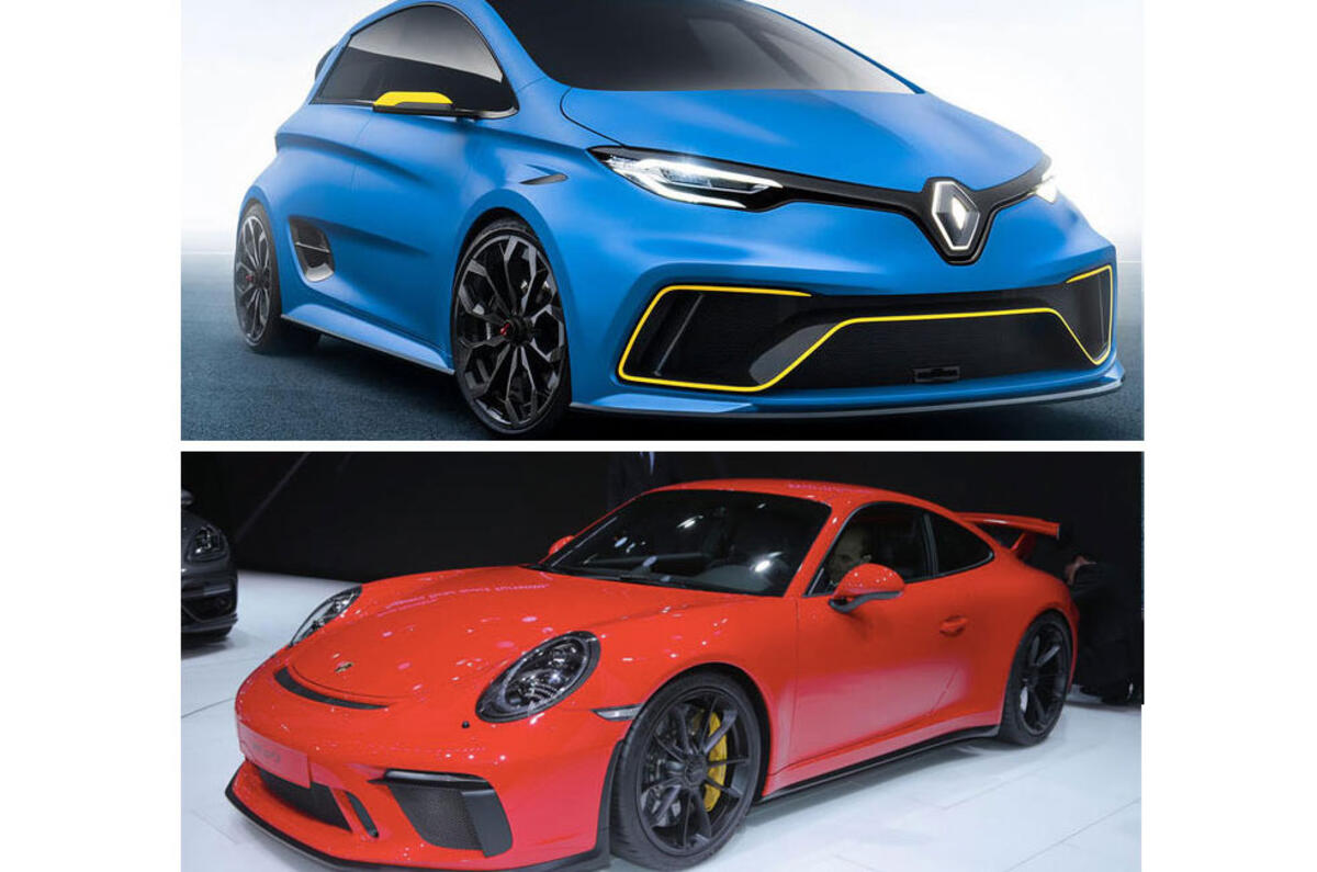 Renault Zoe e-sport and Porsche 911 GT3