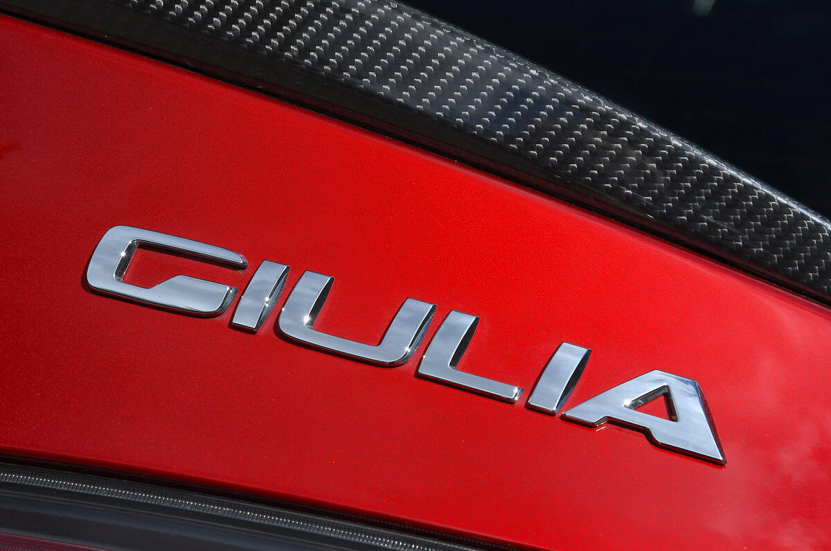 Badge arrière de l'Alfa Romeo Giulia