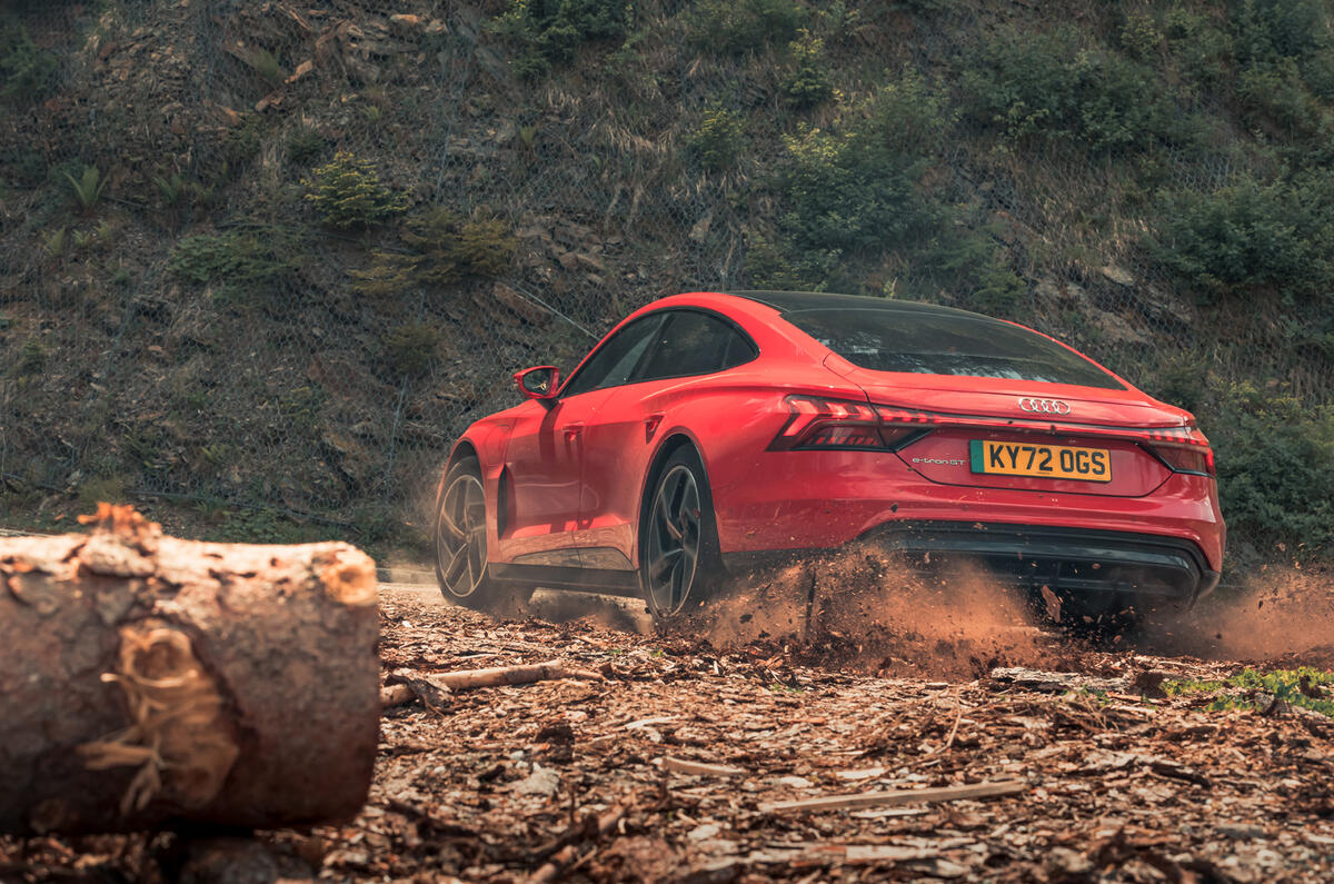 Audi E tron GT dirt slide