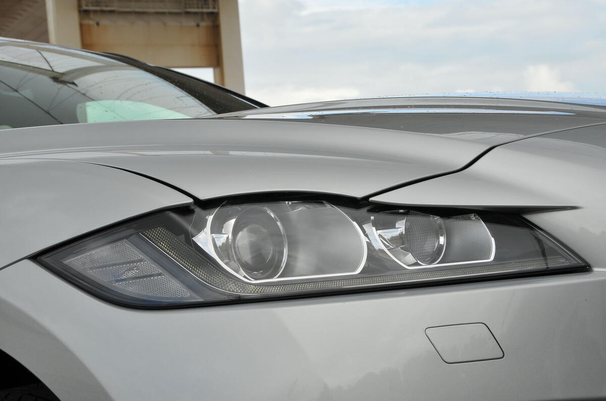 Jaguar F-Pace 2016 road test review LED headlights