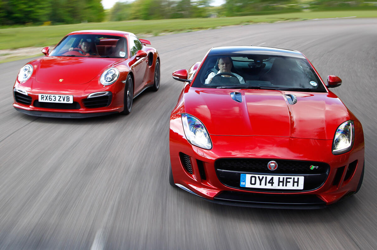 Comparison New Jaguar F Type R Coupe Vs Porsche 911 Turbo S