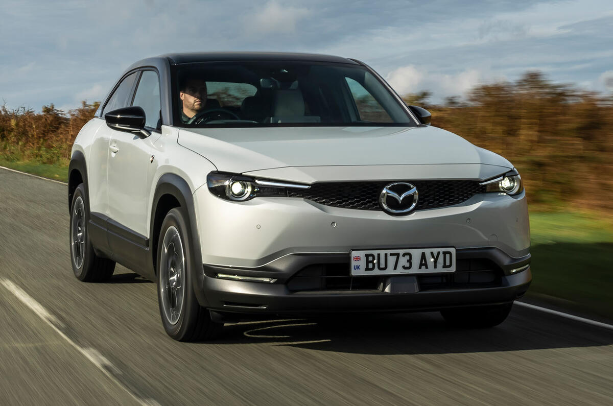 Mazda MX30 R EV review 2023 front tracking