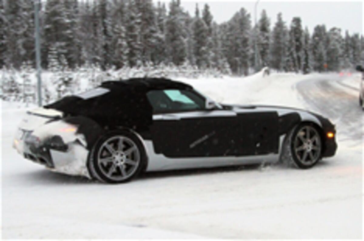 Mercedes SLS roadster spied