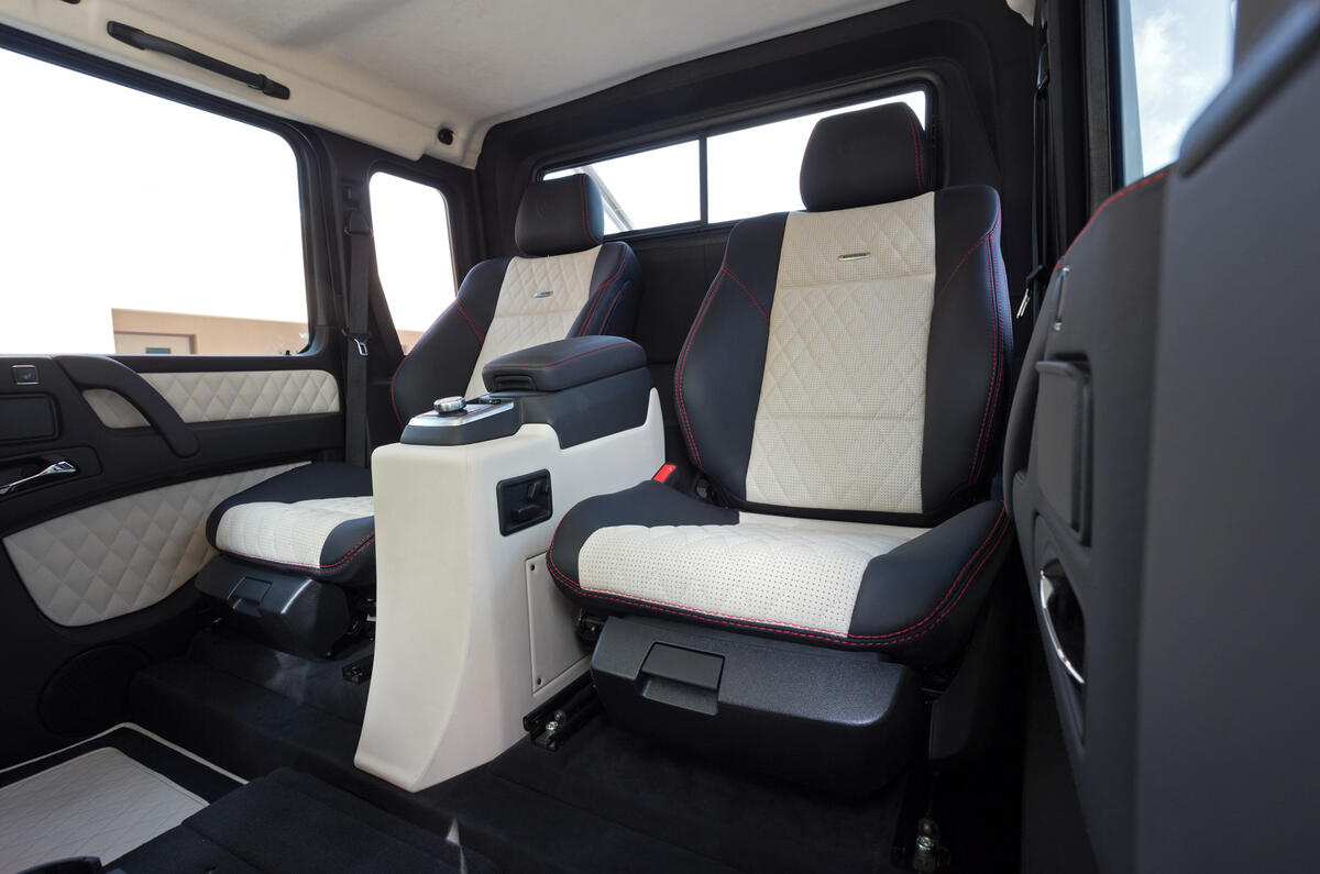 The rear seats in the Mercedes-AMG G 63 6x6