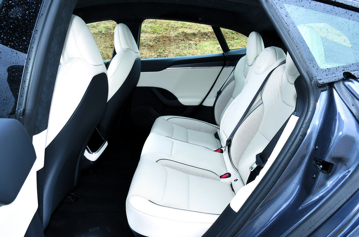 Tesla Model S Plaid rear interior