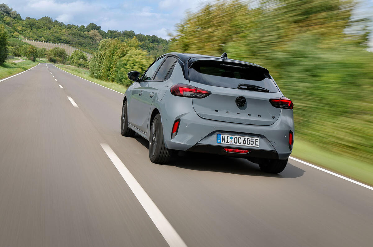 vauxhall corsa electric review 202305 tracking rear