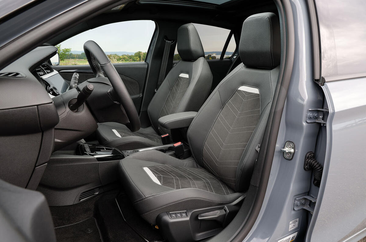vauxhall corsa electric review 202311 seats front