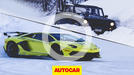 Lamborghini Aventador SVJ on ice